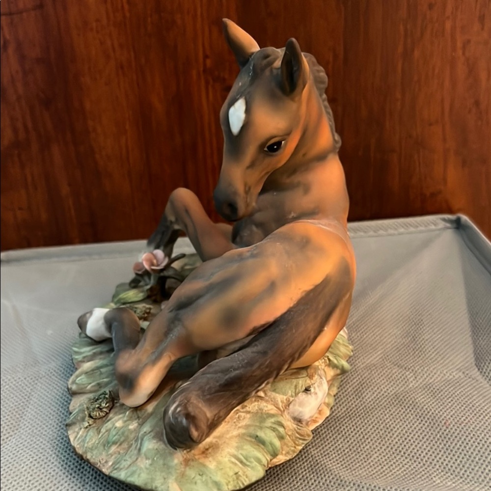 Lying Down Brown Foal Figurine